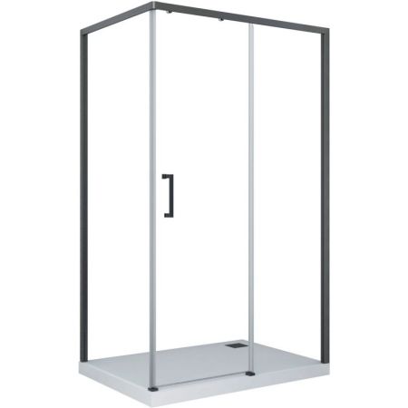 Душевой уголок Cerutti SPA Vito 110x80 B R профиль Черный стекло прозрачное, артикул VITO110B-R