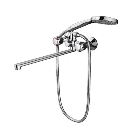 D7095000 Modern двухзахватный смеситель для ванны и душа с универсальным изливом и душевым набором, артикул D7095000