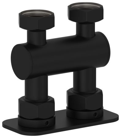 Модуль, Сунержа, прямой EU50, для отопительных приборов, ширина,мм-100, глубина,мм-50, высота,мм-99, присоединение-2 х НГ G 3/4" / 2 х НГ G 3/4", материал-нержавеющая сталь, цвет-чёрный матовый, артикул 31-1539-3434