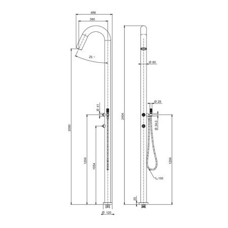Fima Carlo Frattini Outdoor Душевая колонна с одним выходом OUTSIDE, цвет: нержавеющая сталь Fima Carlo Frattini Outdoor Душевая колонна с одним выходом OUTSIDE, цвет: нержавеющая сталь