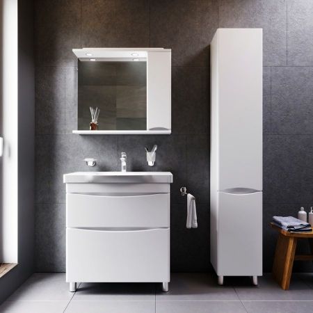 M80CSR0356WG Like, шкаф-колонна, напольный, правый, 35 см, двери, белый, глянец, ш, артикул M80CSR0356WG