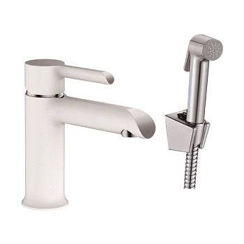Смеситель для раковины с гигиеническим душем Haiba HB12805-8, белый
