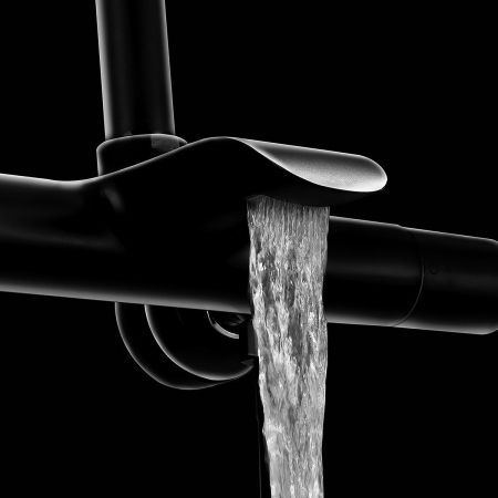 душевые стойки Vincea Душевая стойка Esse VSFS-1E1TMB термостатическая с изливом, 25см верх душ, черный ,, артикул VSFS-1E1TMB