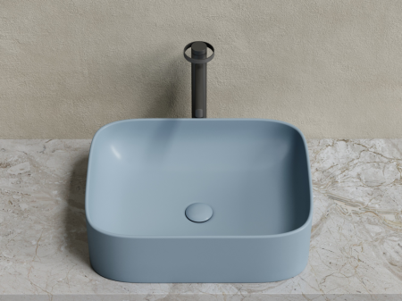 Умывальник чаша накладная прямоугольная (цвет Серо-Голубой Матовый) Элемент (Element) 505x380x150мм, артикул CN6052MHL