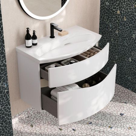 Тумба RIVA 80 см, белая матовая, артикул RV.80\WHT.M