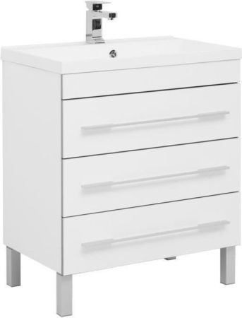 Тумба с раковиной Aquanet Верона 75 белый (напольная 3 ящика), артикул 00287671