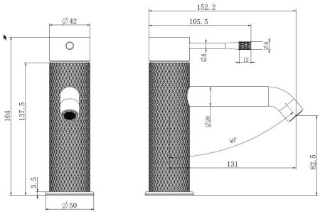Смеситель для раковины Allen Brau Priority 4.0 5.31С01-MG графит браш, артикул 5.31С01-MG