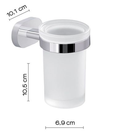 Gedy Bernina, настенный стеклянный стакан, цвет хром, артикул BE10(13)