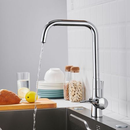 Смеситель для кухни с подключением фильтра Shevanik S528, хром, артикул S528