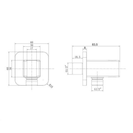 Угловой соединительный элемент OMNIRES 8815CRB (хром/белый)