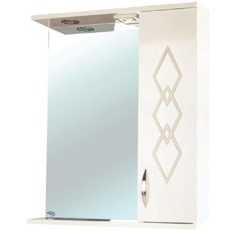 Зеркало со шкафом Bellezza Элеганс 55 R 4618608521078 с подсветкой Бежевое