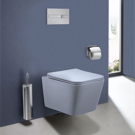 Унитаз подвесной Q-Line VT1-12MO безободковый, цвет океан мат., ультратонкое soft close сиденье, артикул VT1-12MO