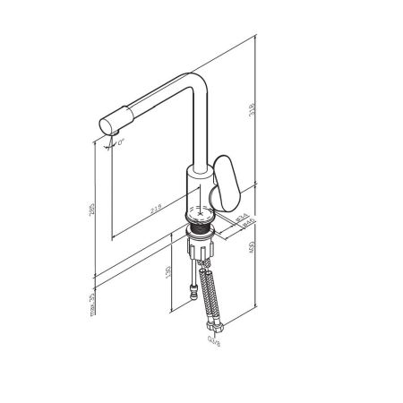 F8005711 Like, смеситель для кухни с каналом для питьевой воды, L-излив, сатин, шт., артикул F8005711