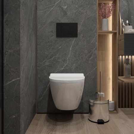 Унитаз подвесной Maretti Elena безободковый с микролифтом, EA10PBM93-844, белый, артикул EA10PBM93-844