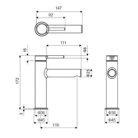 Смеситель для умывальника EXCELLENT Pi AREX.1201CR (хром)