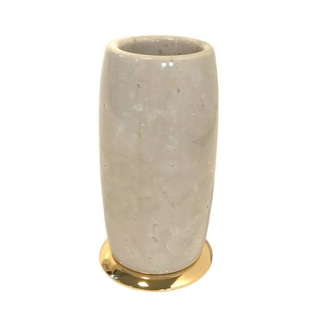 3SC Elegance MARMO Стакан настольный, цвет: мрамор botticino/золото 24к. Lucido