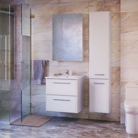 Тумба под раковину Raval Quadro 60 подвесная Белая, артикул Qua.01.60/P/W