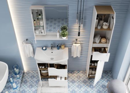 Тумба Onika Веронэлла 75 напольная, белая (ум. Стиль 75), артикул 107514