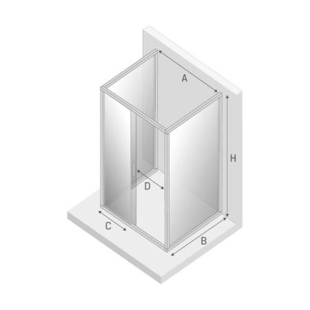 Душевое ограждение NEW TRENDY NEW CORRINA  120x80x195 K-0480 (хром), артикул K-0480