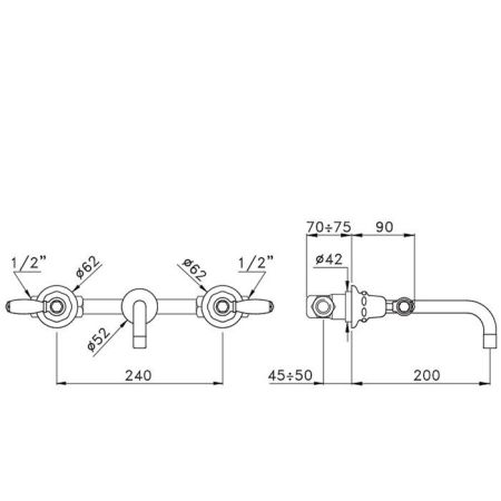 Stella Italica Leve Встраиваемый смеситель для раковины 3863, цвет: хром, артикул IL 01001 CR00