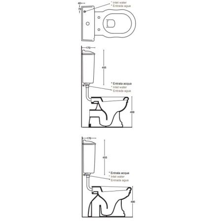 Ceramica Althea ROYAL бачок подвесной (для низкой трубы) для унитаза 27003/27004, цвет белый