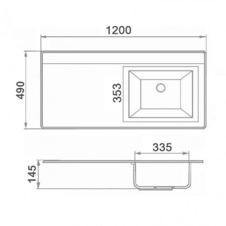 Умывальник Runo мебельный Гамма 120 лайт левое крыло (00-00001025), артикул 00-00001025