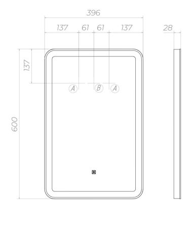 Зеркало VIGO Flam z.FLA.40.CLASSIC, 39,6 см, артикул z.FLA.40.CLASSIC