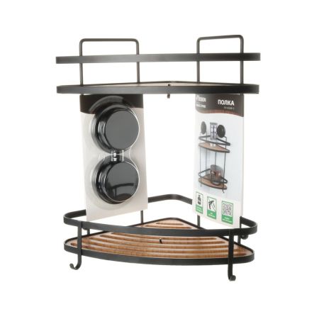 Полка металличеcкая угловая FIXSEN MAGIC  FX-920B-2, черный, артикул FX-920B-2