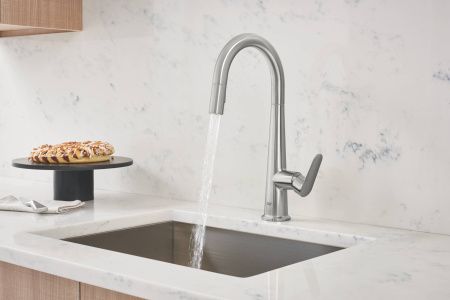 Смеситель для кухни GROHE Veletto с высоким выдвижным изливом, суперсталь (30419DC0) Смеситель для кухни GROHE Veletto с высоким выдвижным изливом, суперсталь (30419DC0)