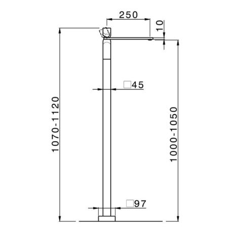 CISAL HI-RISE Смеситель для раковины напольный, однорычажный, внешняя часть, цвет хром, артикул RI01451421