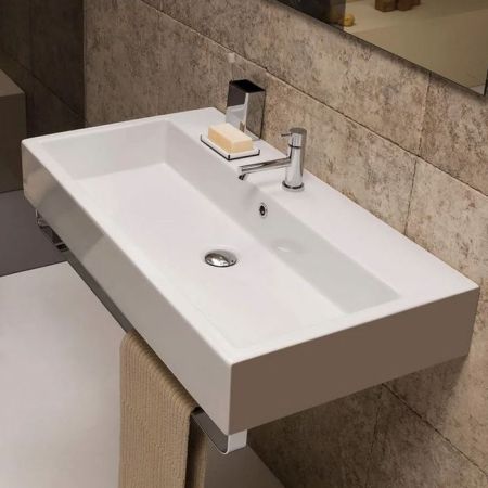 GLOBO Stone Раковина накладная на 1 отв.под смес (просверлено) 90х50хh14, цвет белый