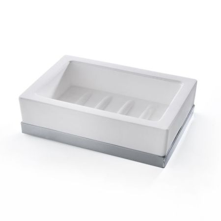 3SC Mood Deluxe White Мыльница настольная, цвет: белый матовый/хром 3SC Mood Deluxe White Мыльница настольная, цвет: белый матовый/хром