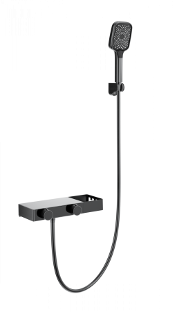 Смеситель для ванны с душем WONZON & WOGHAND Shelf, Темный графит (WW-B2551-BGG)
