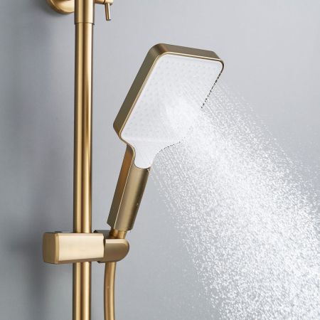 Душевая система Shevanik S4536G, золотой сатин