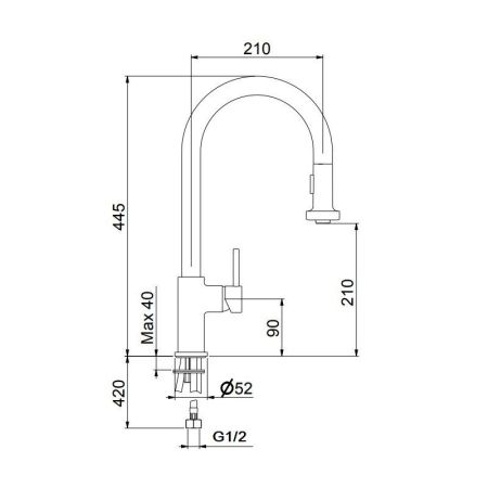 Смеситель для кухни Webert Sidney SY940302564, черный/хром, артикул SY940302564