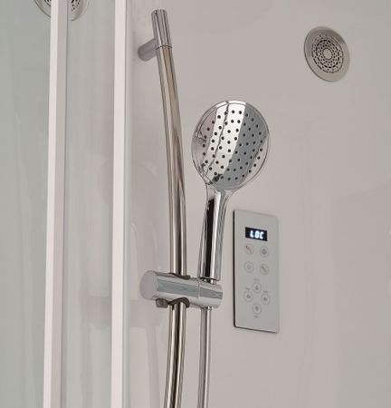 Душевая кабина SSWW WU106B 95x95 с гидромассажем профиль Белый задние стенки Белые