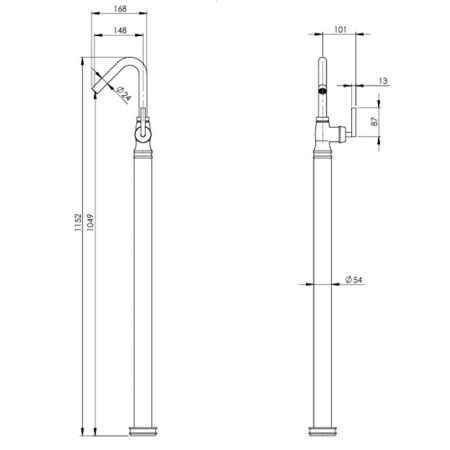 Nicolazzi Flag Смеситель напольный, цвет хром (без внутр части), артикул S3456CR91