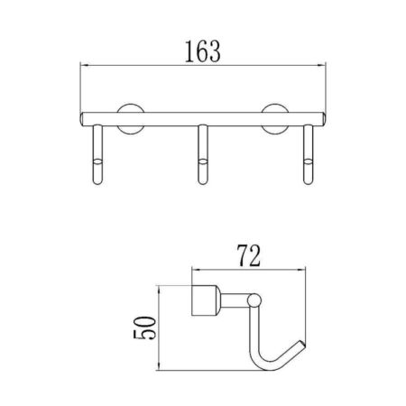 Планка с крючками Savol S-005253, хром, артикул S-005253