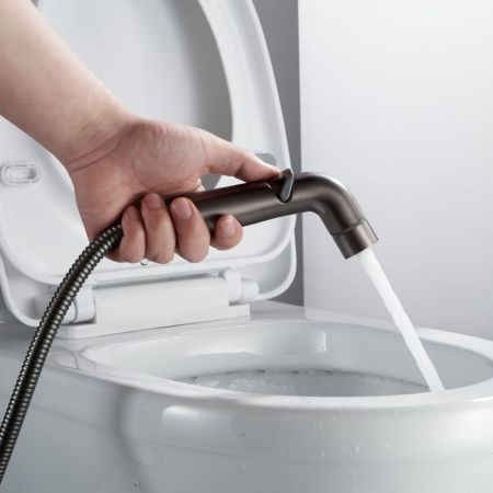 Гигиенический душ со смесителем Shevanik S4705T-1, оружейная сталь