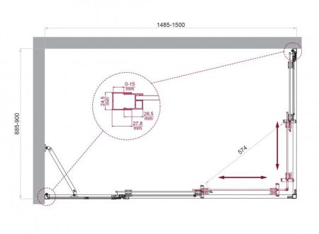 Душевой уголок BELBAGNO LUCE-AH-21 арт. LUCE-AH-21-120/80-P-Cr, артикул LUCE-AH-21-120/80-P-Cr