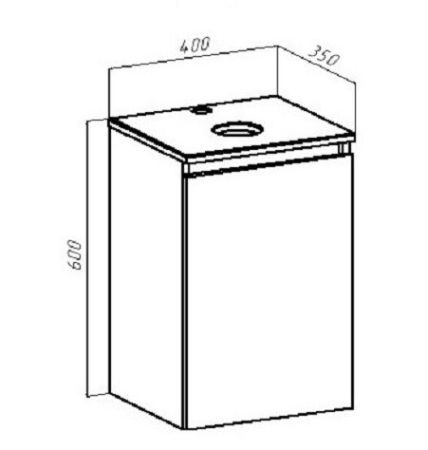 Тумба Runo Бари 40 крафт дуб под накладной умывальник (00-00001372), артикул 00-00001372