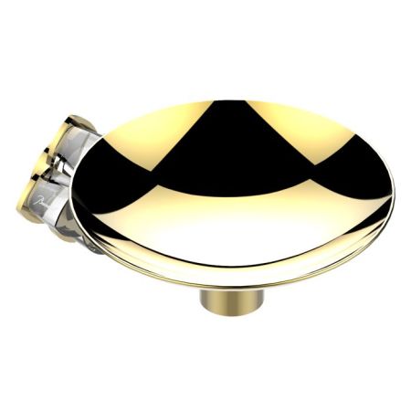 THG PETALE DE CRISTAL CLAIR Мыльница металлическая ø150 мм., подвесная, стекло прозрачное, цвет полированное золото, артикул U6A-F01-546GM