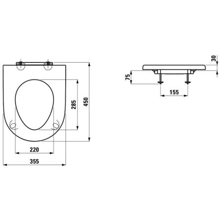 Сиденье для унитаза, Laufen, Pro, без крышки, материал шарниров-сталь, цвет-белый, артикул 8.9895.1.300.000.1