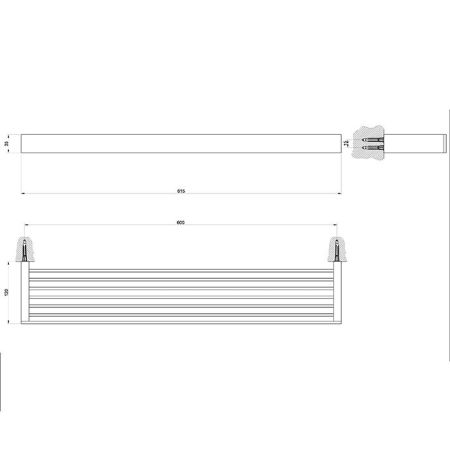 Gessi Rettangolo Полочка 60см, цвет:Black XL, артикул 20949#099