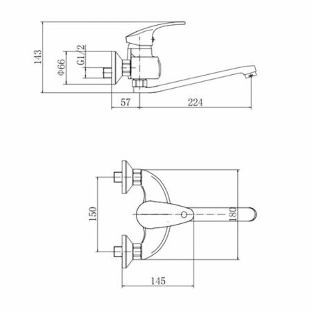 Смеситель для раковины настенный FASHUN A4621, хром