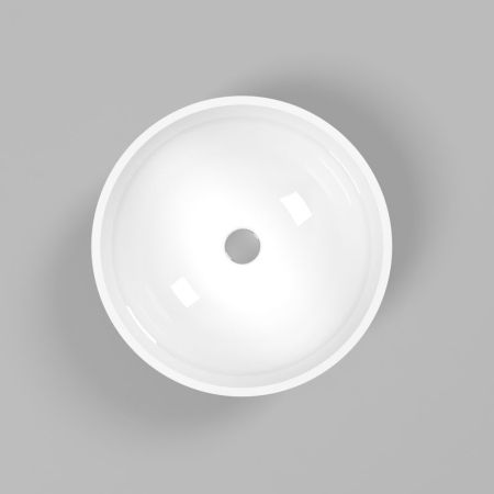 Умывальник WHITECROSS Cornelian D=43 (белый глянец) иск. камень, артикул 0714.043043.100