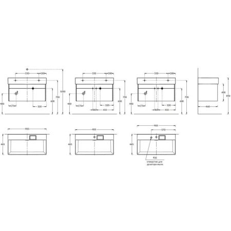 Тумба LOGICA подвесная 2 ящика 90 см, белоснежный, артикул LOG.90.2\WHT