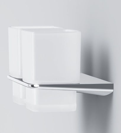 A50A343400 Inspire V2.0, Двойной стеклянный стакан с настенным держателем, хром, шт A50A343400 Inspire V2.0, Двойной стеклянный стакан с настенным держателем, хром, шт