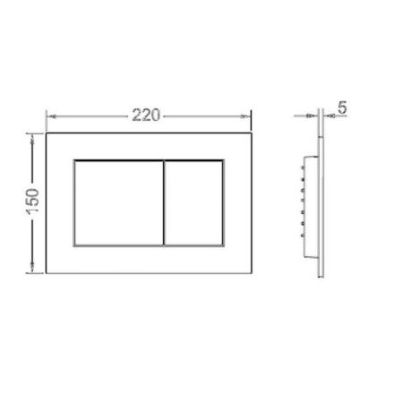 Клавиша смыва, TECE, TECEnow, для унитаза, ширина, мм-220, глубина, мм-5, высота, мм-150, тип смыва-двойной, тип управления-механический, материал-пластик, цвет-черный матовый, артикул 9240407