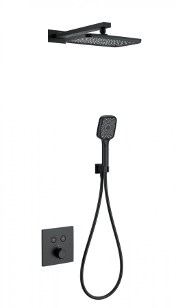 Душевая система с термостатом встраиваемая WONZON & WOGHAND, Черный матовый (WW-D2017-B-MB), артикул WW-D2017-B-MB